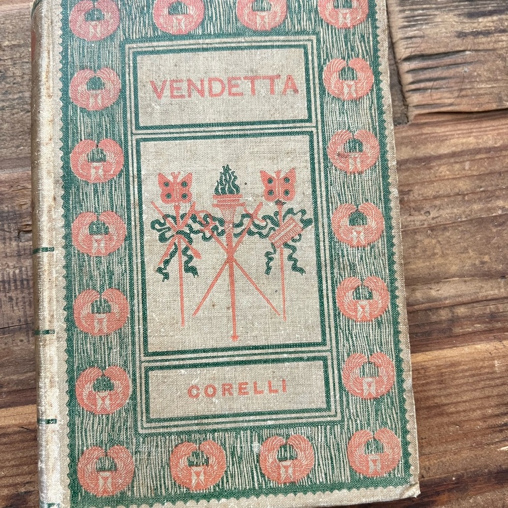 Antique late 1800’s early 1900’s Corelli Book with Green and Orange Cover